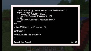 ComputerCraft Tutorial Episode 6 - Functions