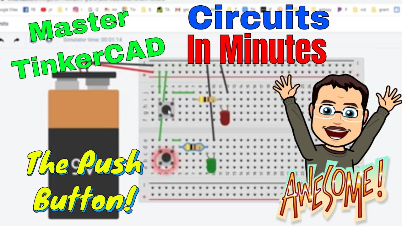 Master The Push Button In Tinkercad Circuits! Slick, Simple & Useful ...