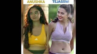 Tejaswi Prakash Vs Anushka Sen🥰 Khatro ke Khiladi❤💞 Same Dress Look #shorts #tejaswi #anushkasen