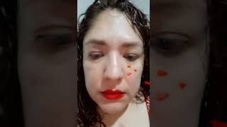 Probando Bissú tinta para labios y mejillas, tono 03, muy bonito!!!