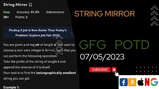 String Mirror EASY || @gfg @CodeThurst @leetcode
