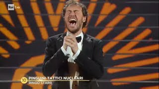Ringo Starr Pinguini Tattici Nucleari live Sanremo2020 Orchestrated and Conducted by Enrico Melozzi