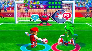 Mario and sonic at the Olympic games 2020 Football 2 Player Team Mario vs Team Jet ( Jinnagaming )