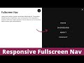 How to Create Responsive Animated Fullscreen Navigation Menu using HTML, CSS & JavaScript