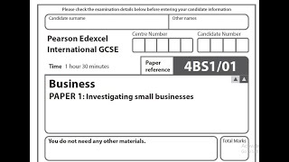 Edexcel IGCSE 2021 November |Investigating Small Businesses | Full paper