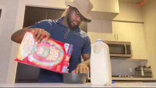 WHEN EATING LUCKY CHARMS TAKES A WEIRD TURN.
