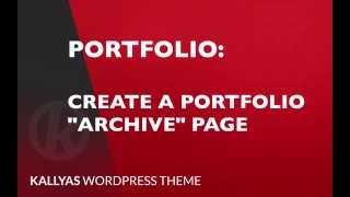 Create a portfolio archive page ( Kallyas WordPress theme v4.0 )