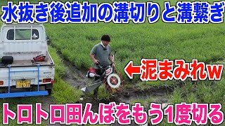 【溝切り追加】溝が繋がれてないところも繋ぐ 30代米作り奮闘記#383