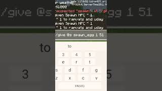 Minecraft how to get spawn a npc in your world #minecraft short