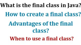Final Class in Java | Java in Telugu | Java Basics 64