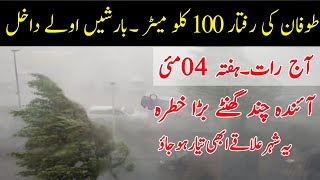 Storm gust winds expected tonight | All cities names | Heat wave coming | Pakistan Weather report