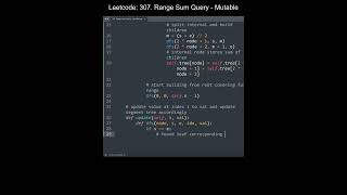 Leetcode 307. Range Sum Query - Mutable in Python | Python Leetcode | Python Coding Tutorial | ASMR