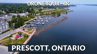 🚢 Exploring Prescott: A Riverside 4K Drone Adventure in Ontario 🏞️