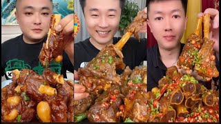 MARIE CHANNELS * EATING BRAISED LAMB CHOPS, SHEEP BONES MUKBANG #mukbang #asmr #food #eatingvideos