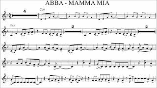 Trumpet Play-along - Mamma Mia - ABBA - with sheet music