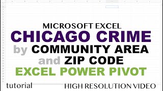 Chicago Crime Map by Community Area, Zip Code - Excel Power Pivot - Part 3