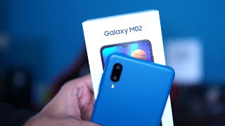 Samsung Galaxy M02 India Unboxing, Hands-on | Rs. 7299 for 3GB + 32GB