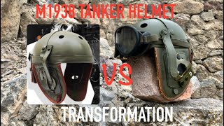 M1938 tanker helmet transformation. Can I improve a low quality wwii reproduction?