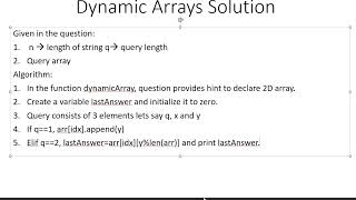 Hackerrank Dynamic Array DataStructures Problem Discussion Solution