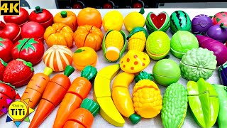 Names of Fruits and Vegetables for Kids | Wooden and Velcro Toys Cutting | Nhat Ky TiTi #160