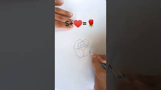 || S+♥️=🌹|| How to draw ROSE from S&♥️|| Easy ROSE drawing||#shorts