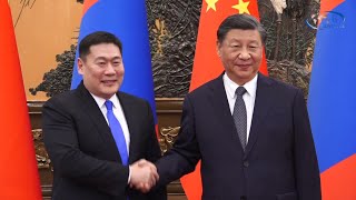 蒙古国总理和中国国家主席习近平举行正式会谈