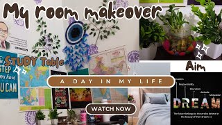 study room makeover|aesthetic study table | decoration ideas for desk /room | under 400😱#aim #study