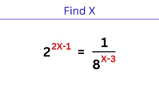 A Nice Algebra Question | 2^(2x-1) = 1/8^(x-3) , X = ?