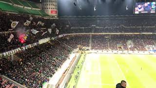 San Siro: coro Curva Nord Milano + visuale secondo rosso 236