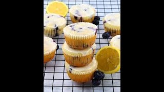 Blueberry Muffins with Lemon Glaze