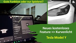 Neu! Kurvenlicht im Tesla Model Y & 3 / gutes Feature oder im Vergleich zu anderen eher Spielerei?