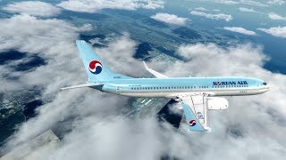 Prepar3d V4  PMDG 737ngx Korean air 1423 Incheon to Jeju on vatsim with  turbulence and S.h Kim