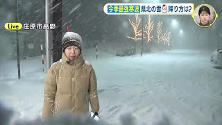 【今季最強寒波】広島県北部・中国山地の雪は？庄原市高野からレポート（２３日・午後６時）