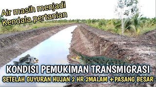 DAMPAK PASANG BESAR DI SERTAI HUJAN 2HARI 2 MALAM ,LAHAN BANYAK YANG ACAP, TRANSMIGRASI KALIMANTAN