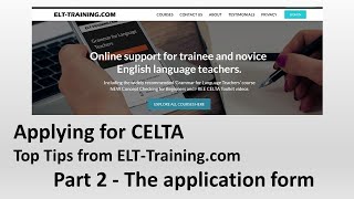 Tips for a CELTA application from ELT-Training.com