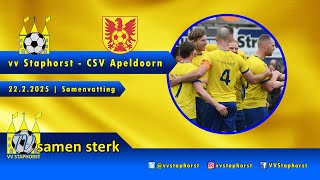 vv Staphorst - CSV Apeldoorn | 22.2.2025 | Samenvatting