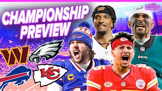 Championship Preview: Will Bills END Chiefs reign? Commanders UPSETTING Eagles? + Coaching Hires