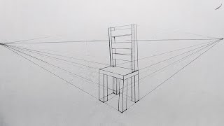How To Draw A Chair In Two Point Perspective | Two Point Perspective Drawing Tutorial Step By Step