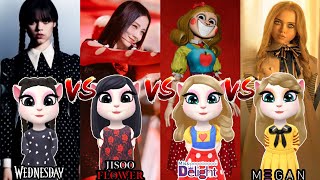 My Talking Angela 2 - Cosplay 🥰 Wednesday Addams Vs Jisoo Flower Vs Miss Delight Vs M3gan Doll 🥰