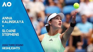 Anna Kalinskaya v Sloane Stephens Highlights | Australian Open 2024 Third Round