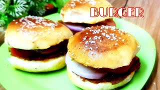 BAKERY STYLE BURGER // 5 minites RECIPE...బర్గర్  ఇంట్లోనే  ఈజీ గా,రుచిగా చేసుకొవచ్చు 🍔🍔🍔🍔