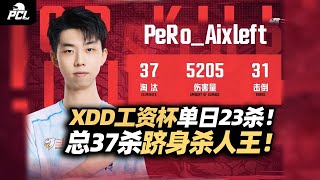 PeRo工资杯决赛二连鸡第三！ XDD决赛圈独狼1v3TL吃鸡 总37杀又双是杀人王！