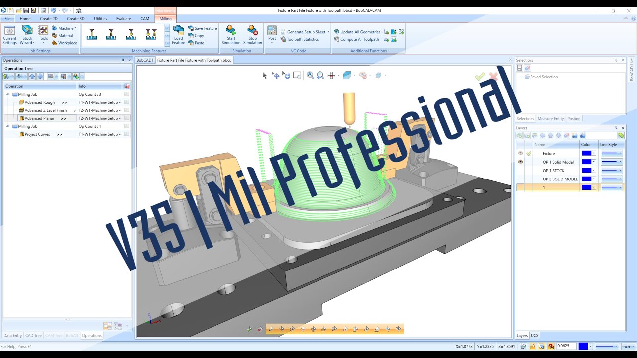 BobCAD CAM V35 | Mill 3X Professional - YouTube