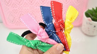 🎀 Mini Turbantes na xuxinha. Prático, econômico e bom pra ganhar dinheiro! #diy #pap Ribbon bow hair