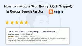How to Install Star Rating Rich Snippet in Google Search Results - Blogger/Blogspot