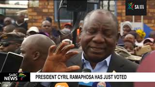 #SADECIDES2019 | Pres. Ramaphosa speaks to the media after voting