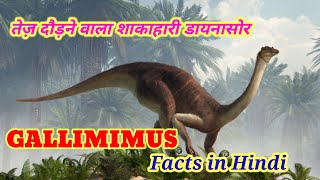 GALLIMIMUS facts in Hindi || तेज़ दौड़ने वाला शाकाहारी डायनासोर || Animal Facts Hindi #trending