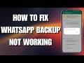Fix WhatsApp Backup Stuck at 0% Instantly! (2026 Ghost Glitch)