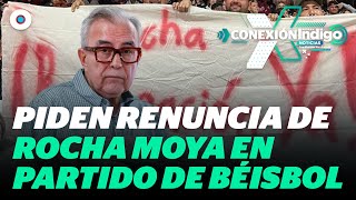 Aficionados de Culiacán protestan contra Rocha Moya en partido de beisbol | Reporte Indigo