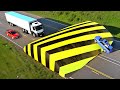 Cars vs Monster Speed Bump Challenge in BeamNG Drive!